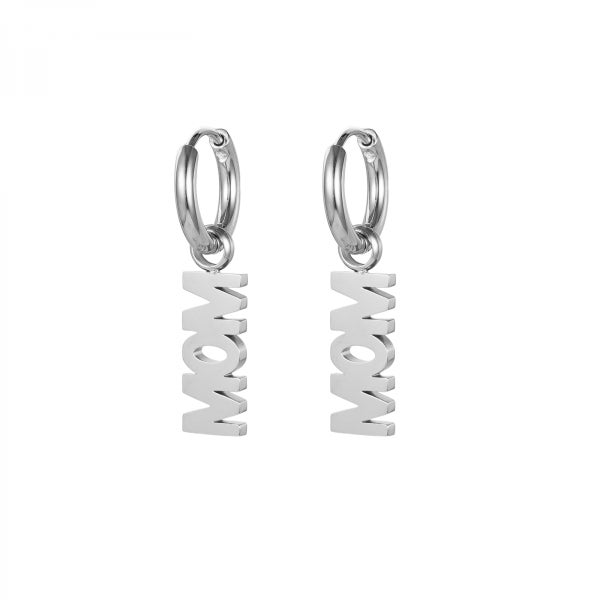 MOM/WOW Earrings Silver BUD TO ROSE