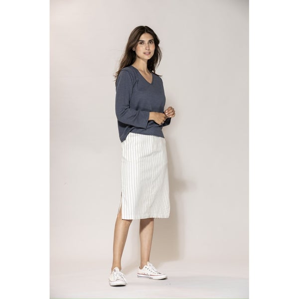 Lea Linen Blouse dusty navy Blue Sportswear