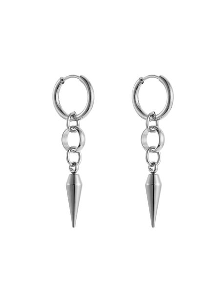 Peak drop earring large steel BY JOLIMA