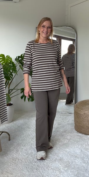 Donna striped blouse Coffee/Cream Blue Sportswear