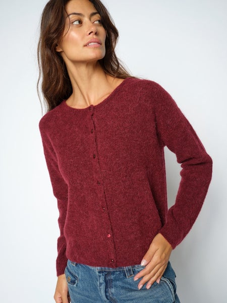 Almine Knit Cardigan Cabernet Mos Mosh