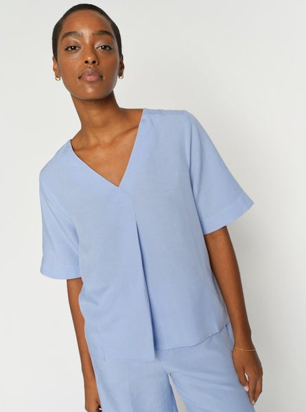 Raina Alexis Blouse Brunnera Blue Mos Mosh