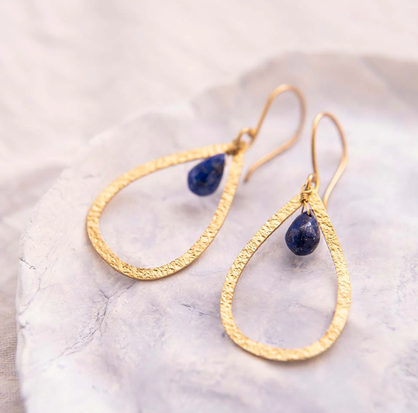 Affection Lapis Lazuli Gold plated Earrings a Beautiful Story