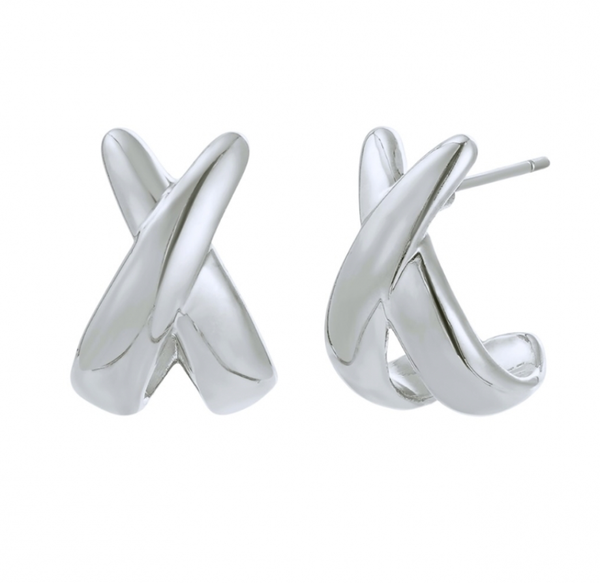Cross Earring silver Bud To Rose