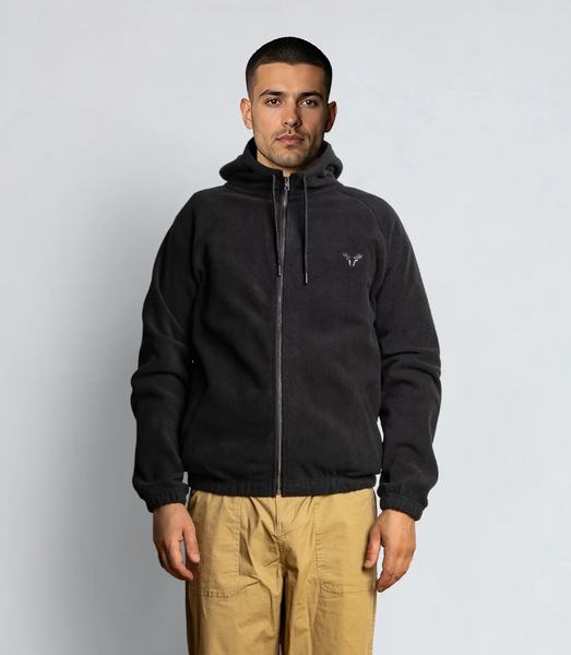 Solvi fleece hoodie Black Fat Moose