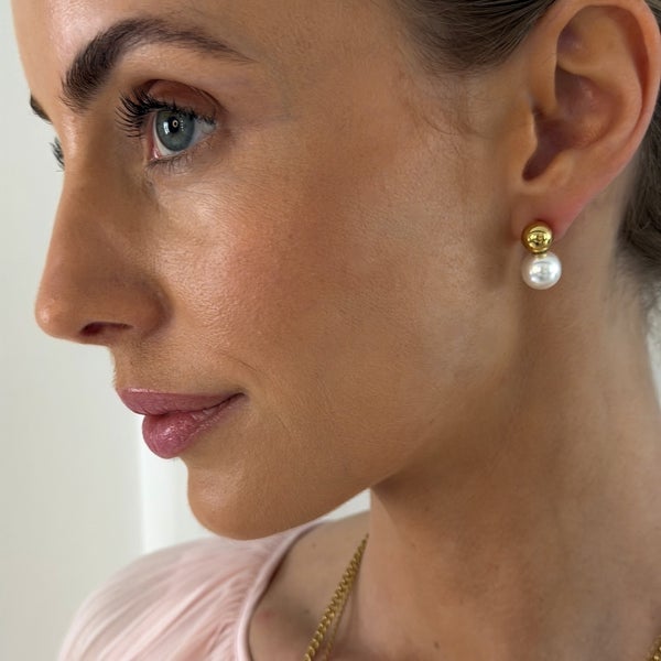 Maya Pearl Earring gold Bud To Rose
